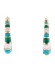 Orly Marcel 18K Turquoise, Malachite & White Onyx Mini Inlay Hoops