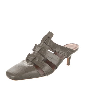 Malone Souliers x Deveaux New York Leather Printed Mules