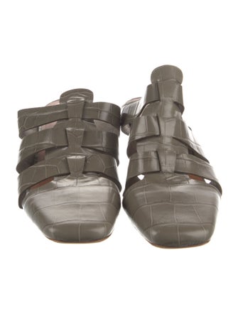 Malone Souliers x Deveaux New York Leather Printed Mules