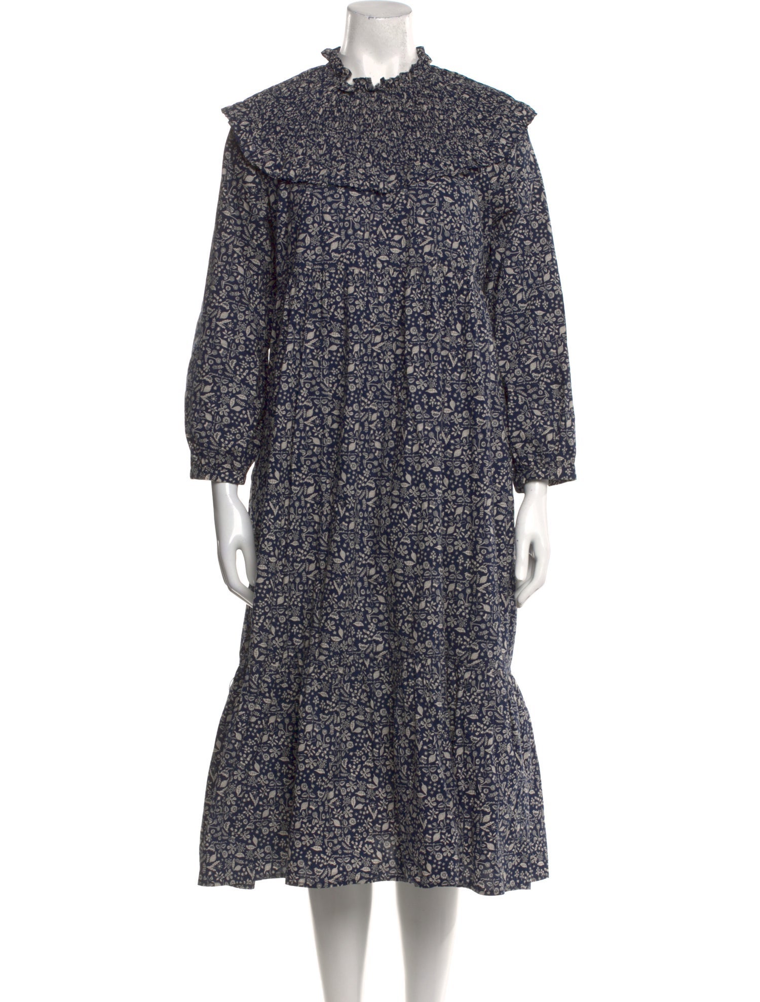 Meadows Floral Print Midi Length Dress