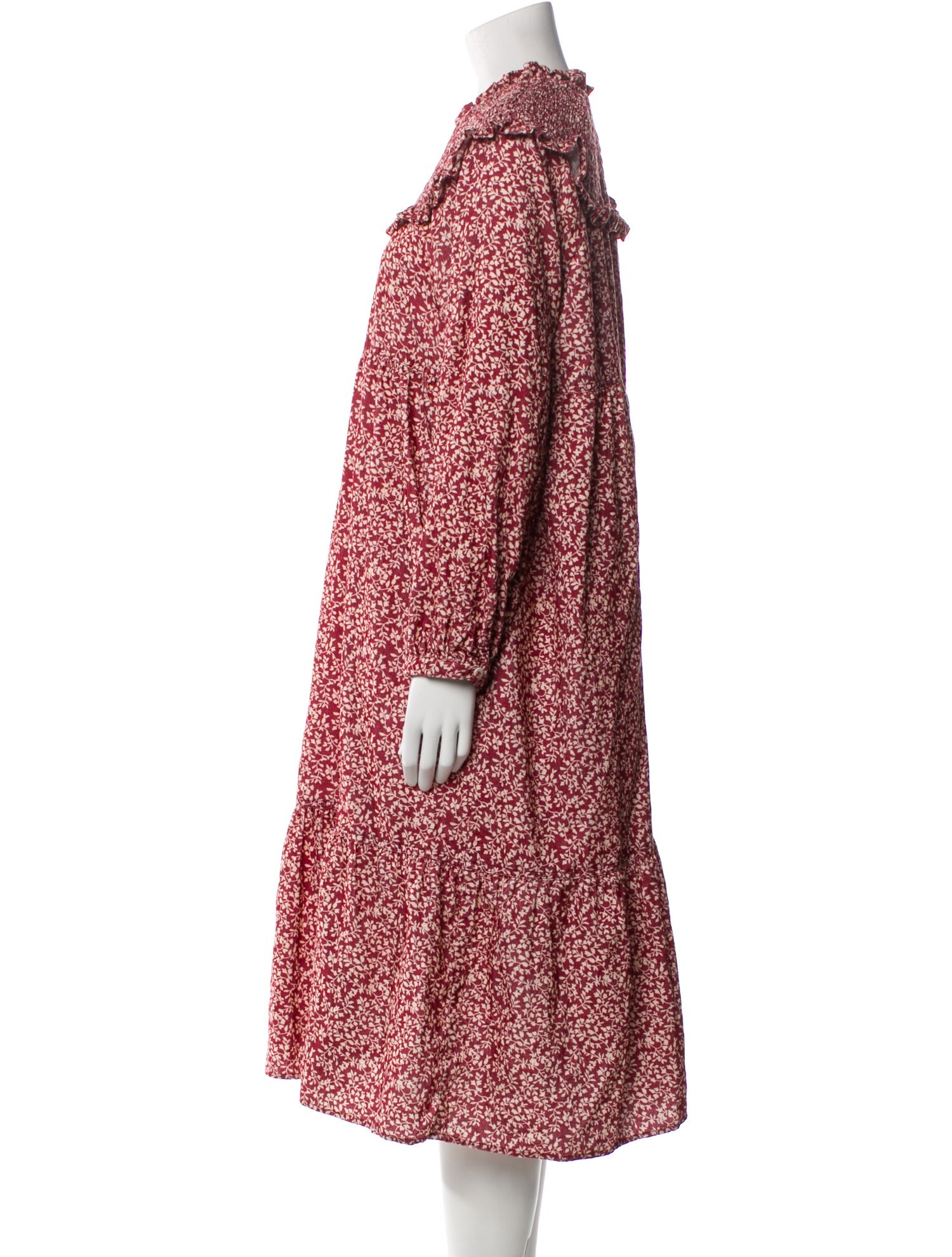 Meadows Floral Print Midi Length Dress