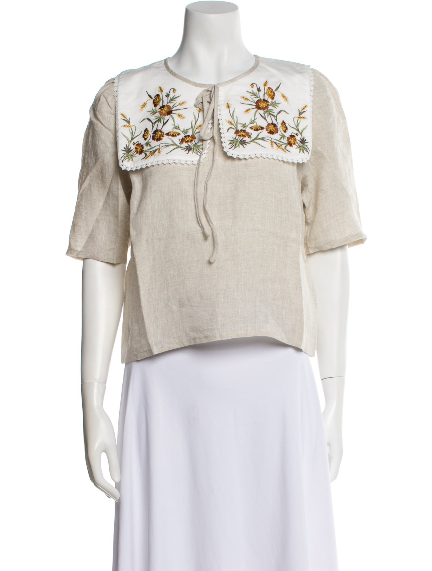 Meadows Linen V-Neck Crop Top w/ Tags