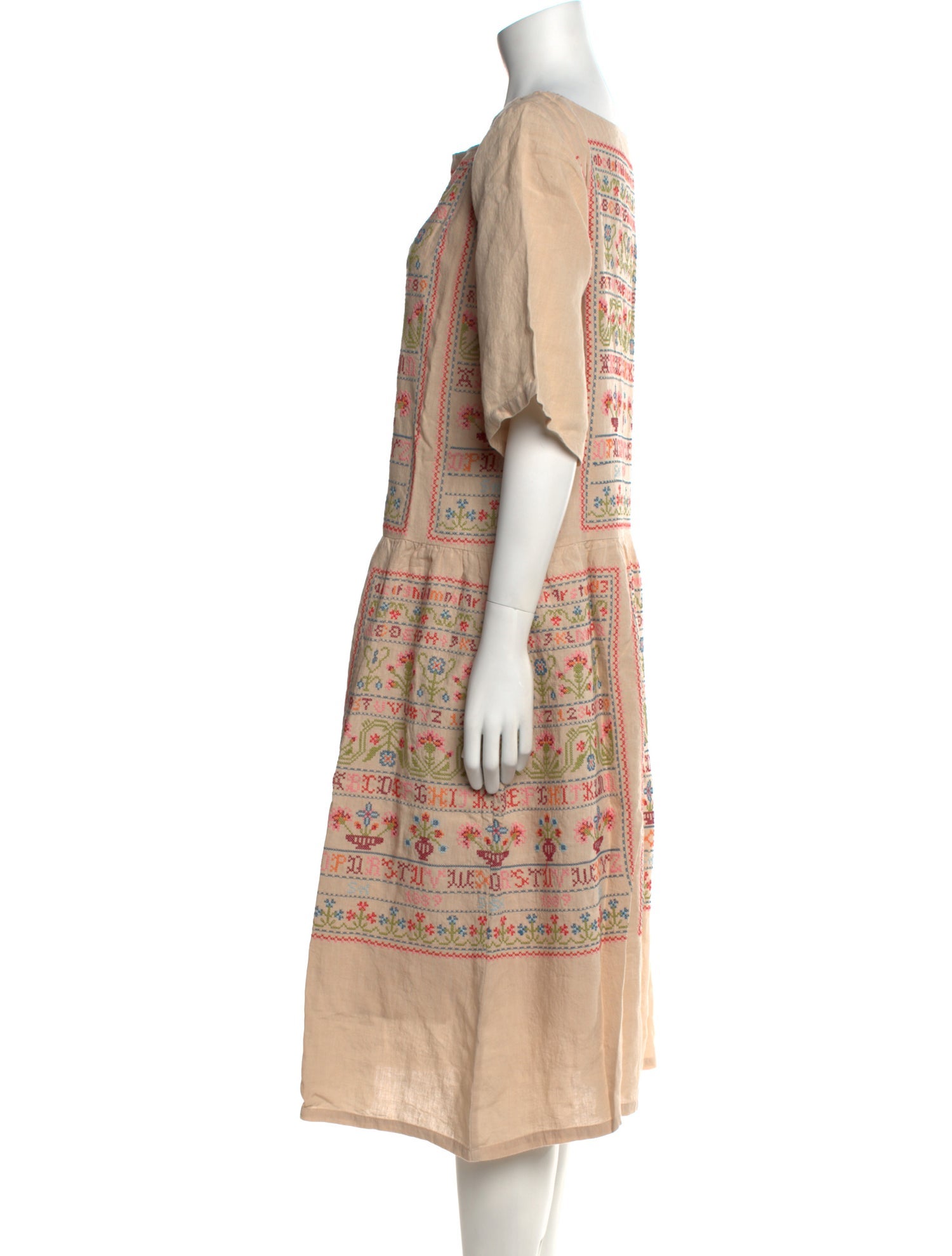 Meadows Linen Midi Length Dress w/ Tags