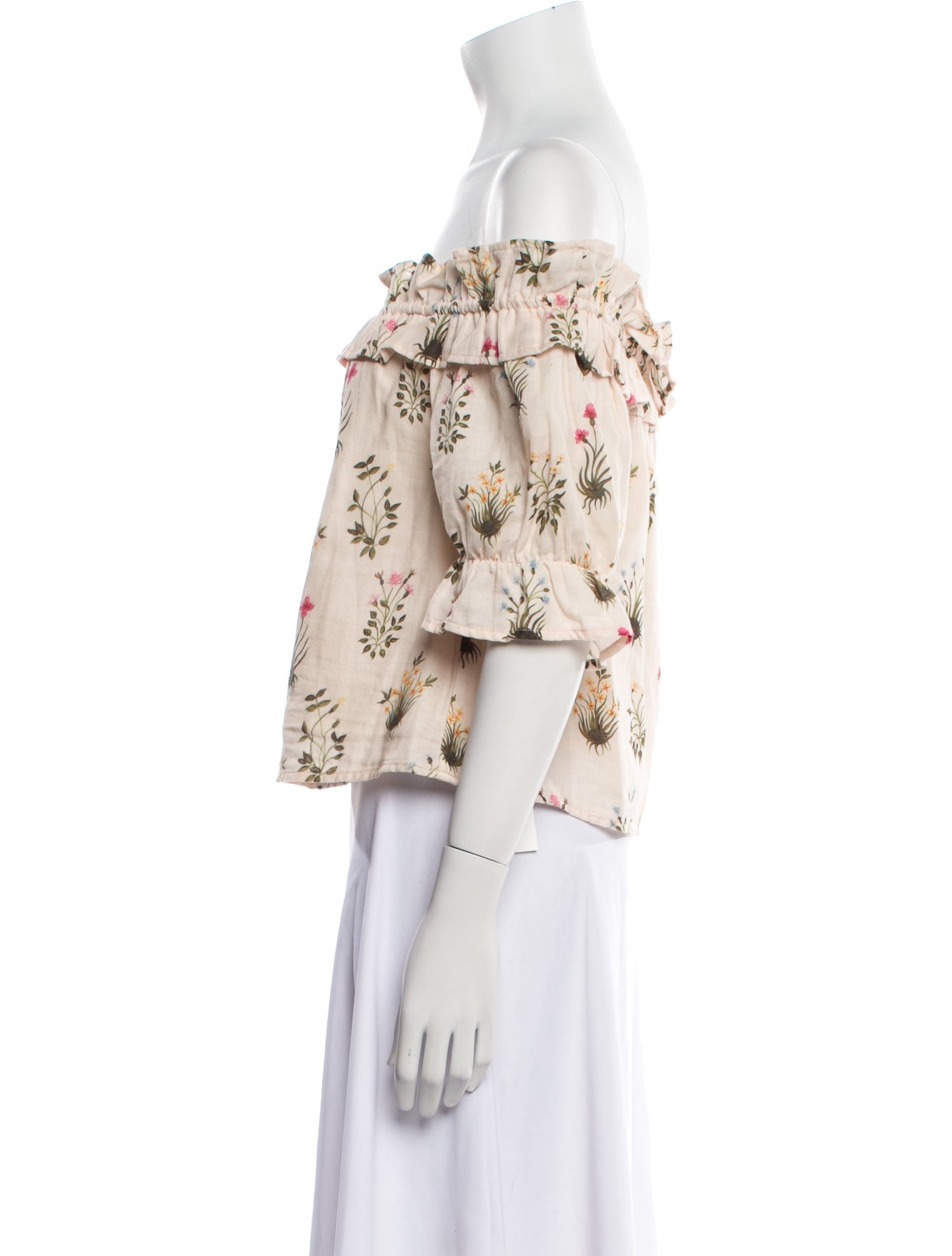 Meadows Floral Print Off-The-Shoulder Crop Top