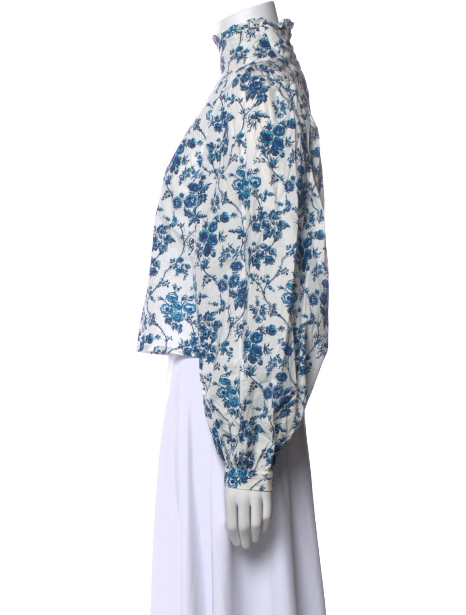 Meadows Floral Print Mock Neck Crop Top