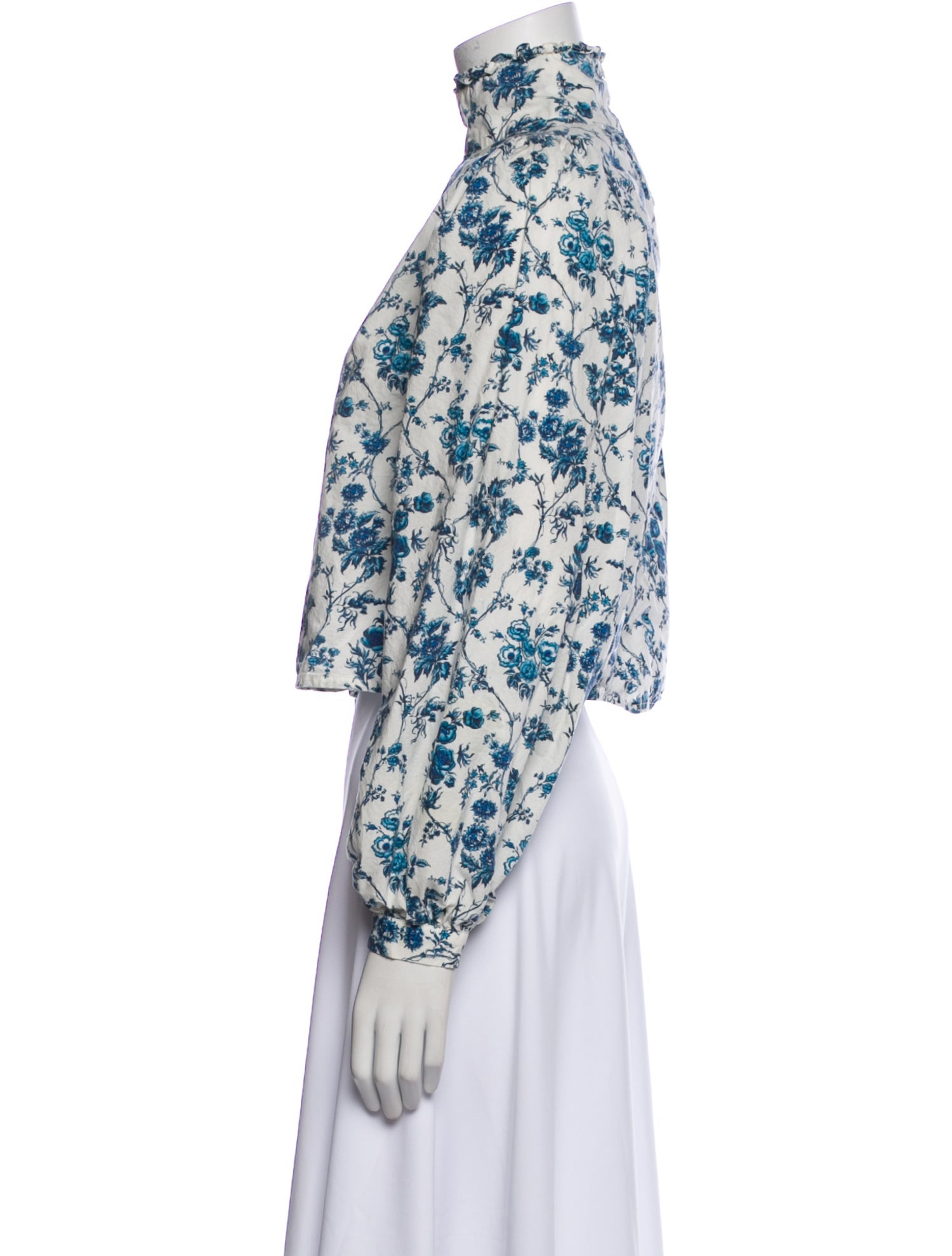 Meadows Floral Print Turtleneck Crop Top