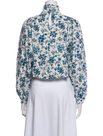 Meadows Floral Print Turtleneck Crop Top