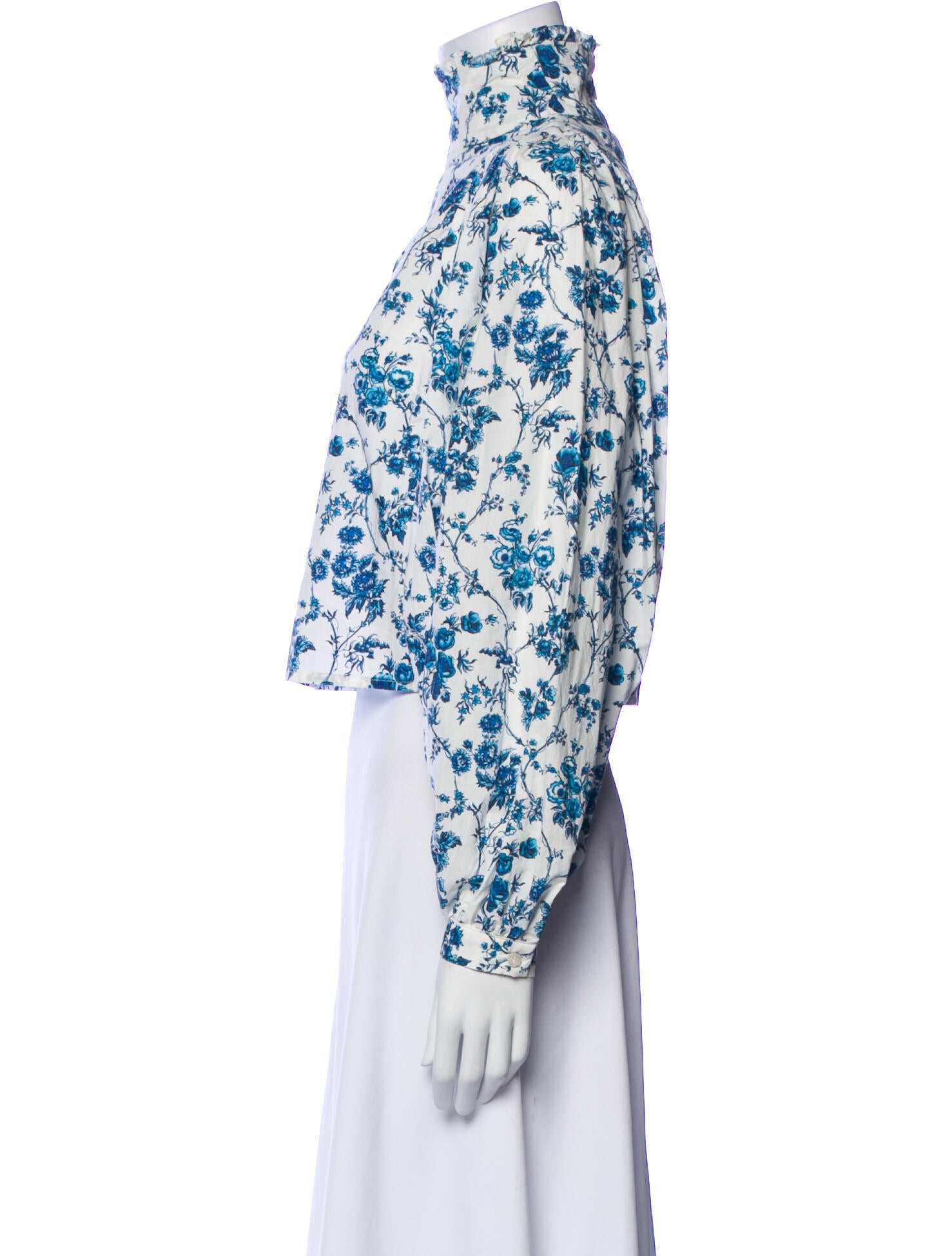 Meadows Floral Print Mock Neck Crop Top