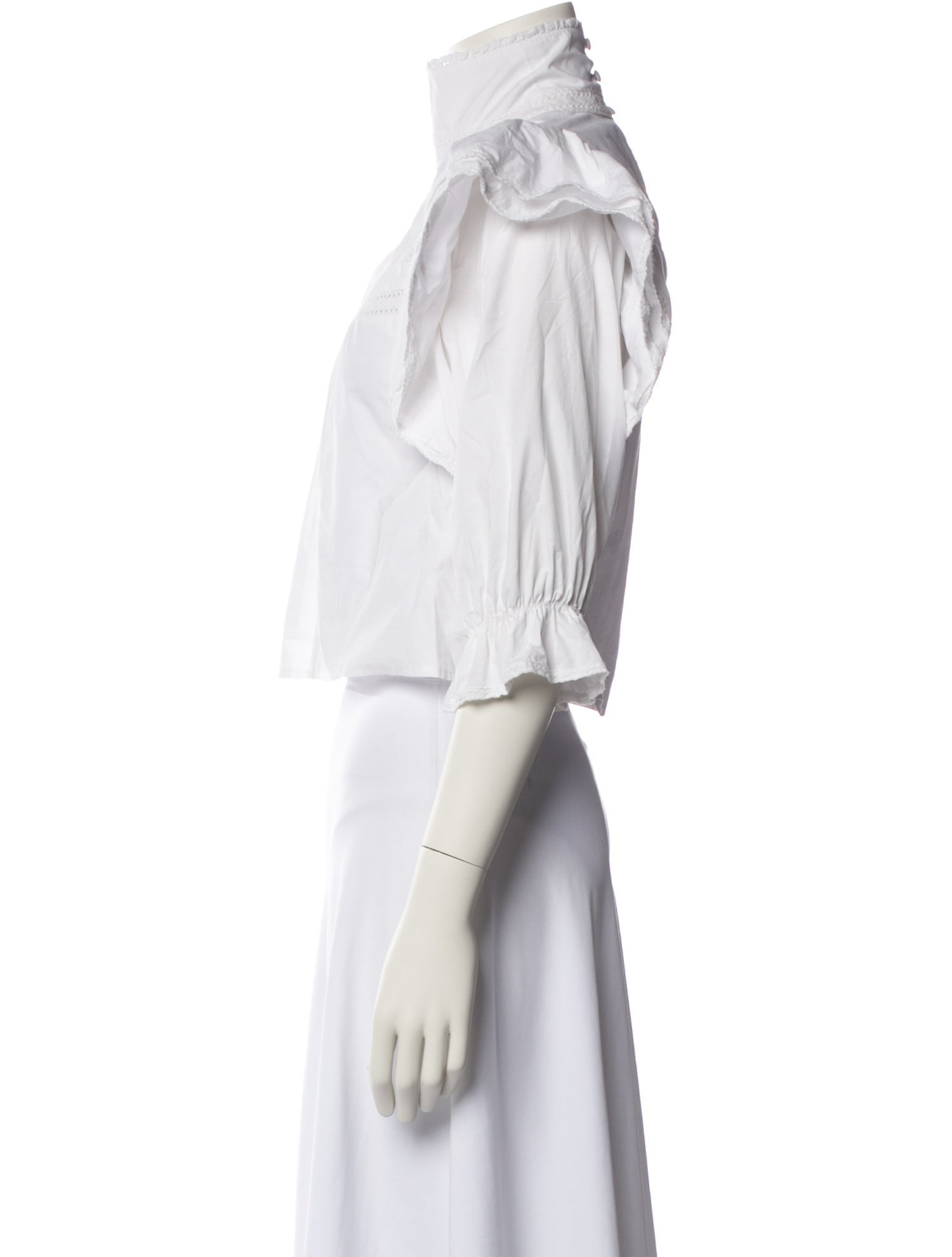 Meadows Mock Neck Three-Quarter Sleeve Crop Top