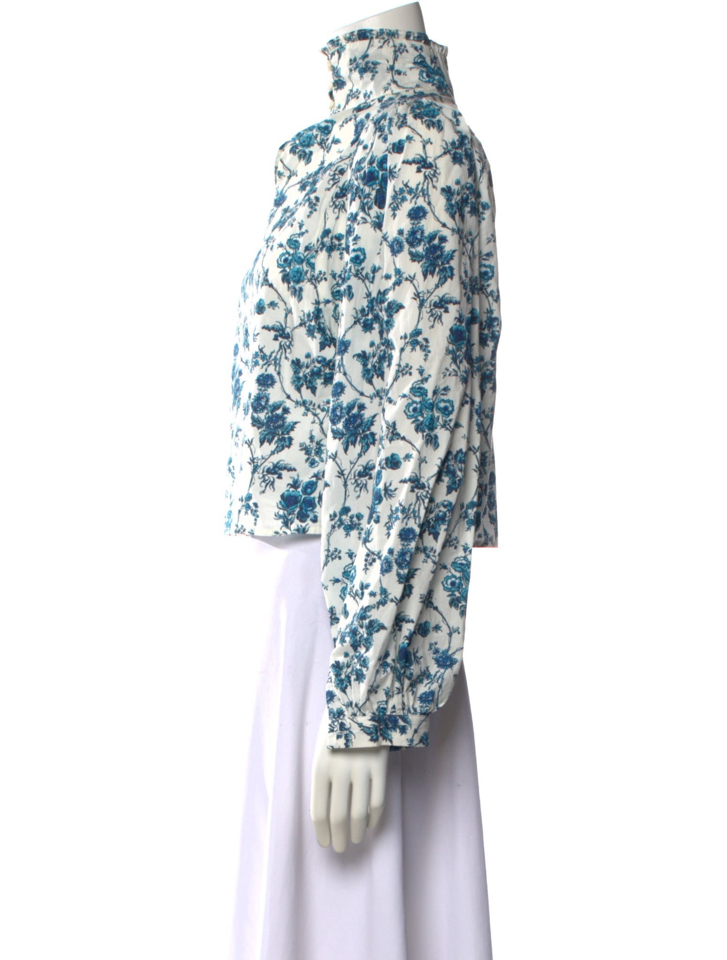 Meadows Floral Print Mock Neck Crop Top