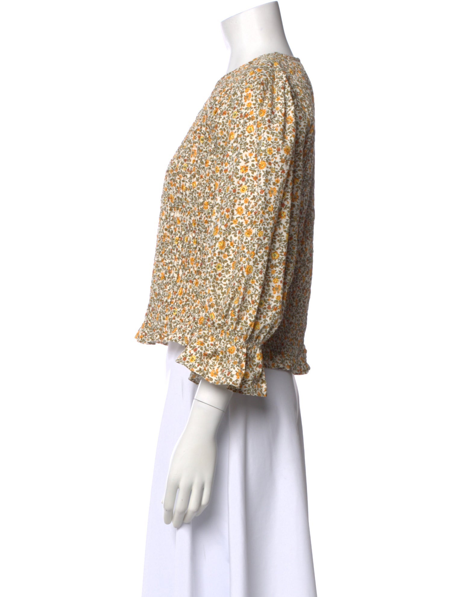 Meadows Floral Print Crew Neck Blouse