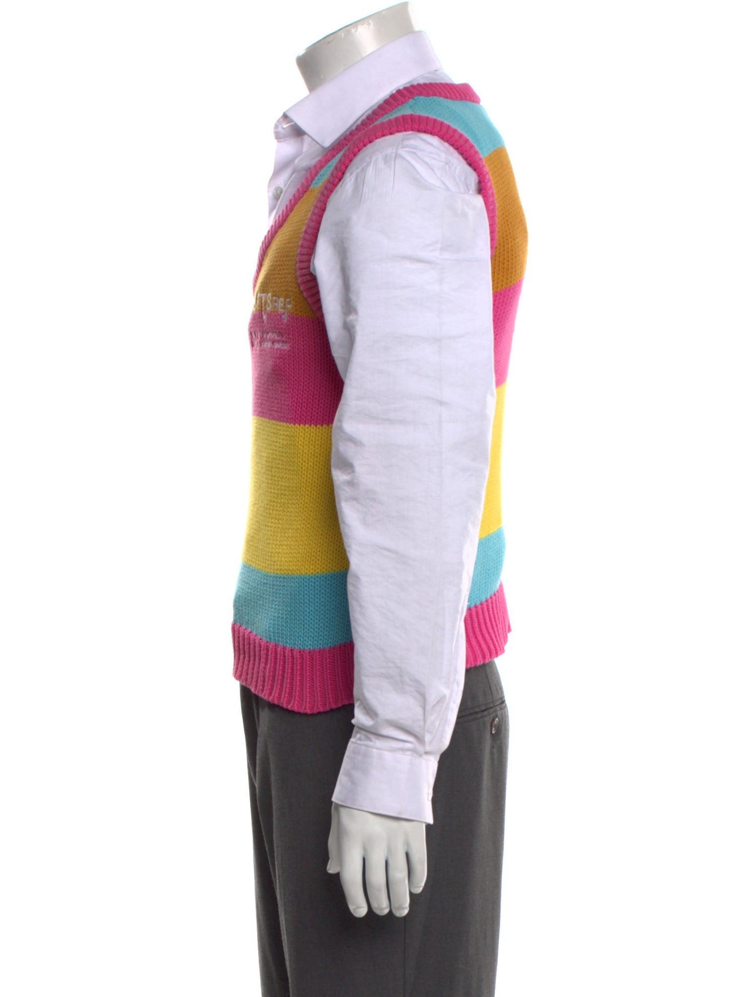 MSFTSrep Striped V-Neck Sweater Vest