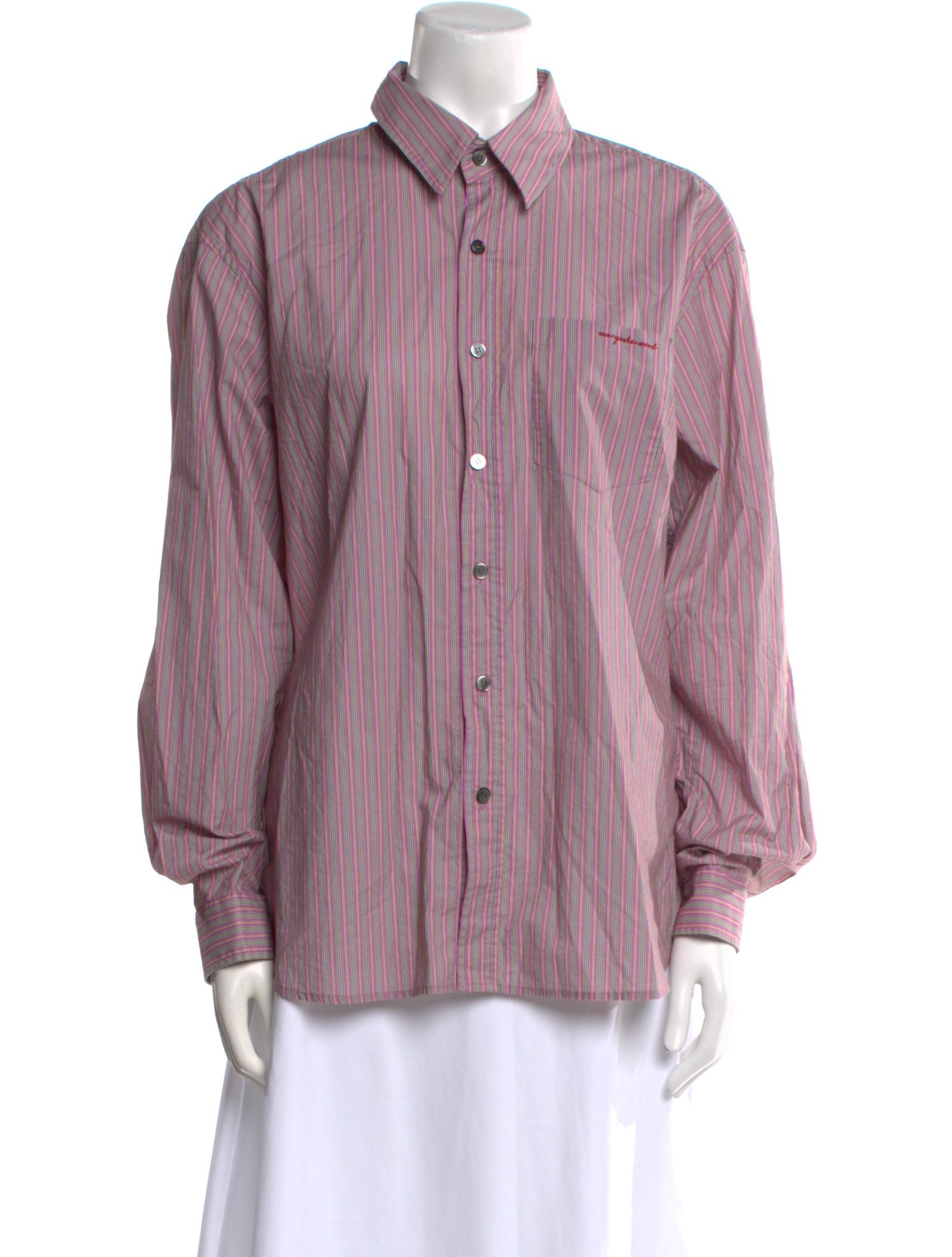 Marge Sherwood Striped Long Sleeve Button-Up Top