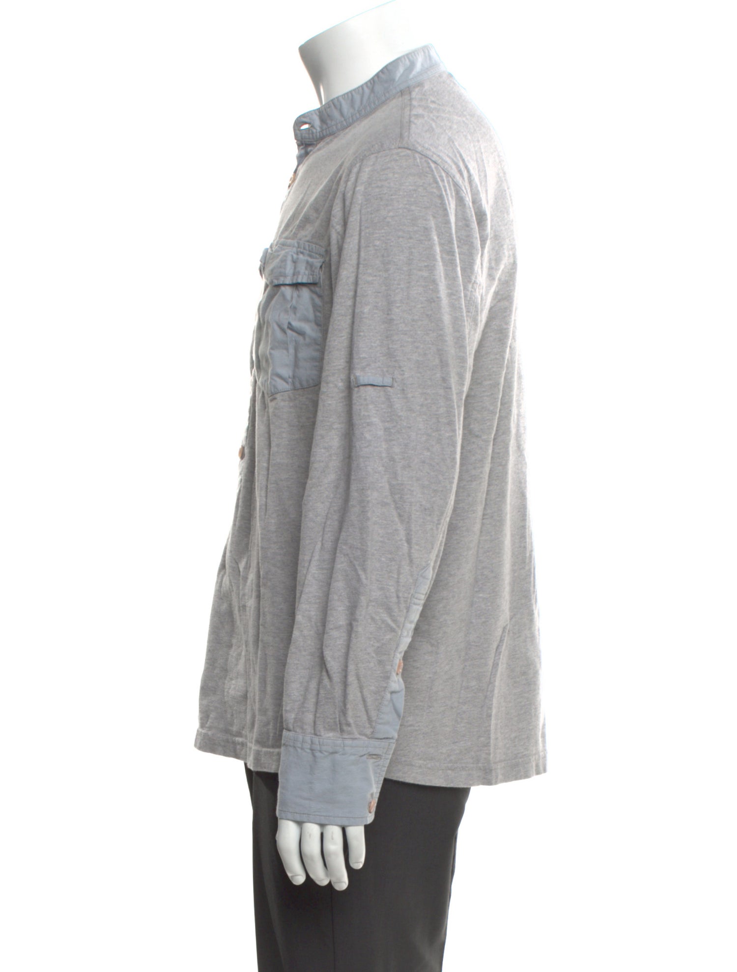 Maharishi Colorblock Pattern Mock Neck Henley