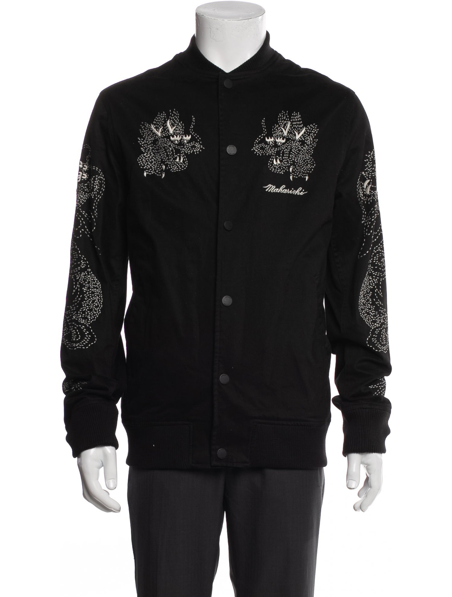 Maharishi Graphic Print Mock Neck Cardigan