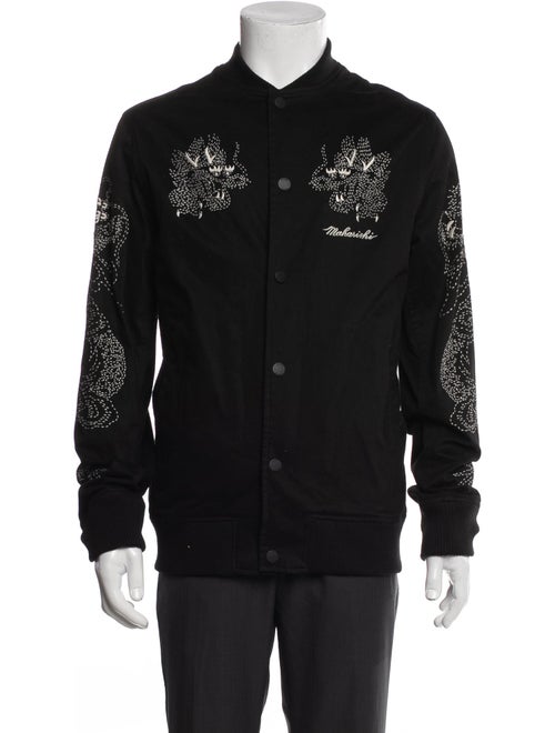 Maharishi Graphic Print Mock Neck Cardigan