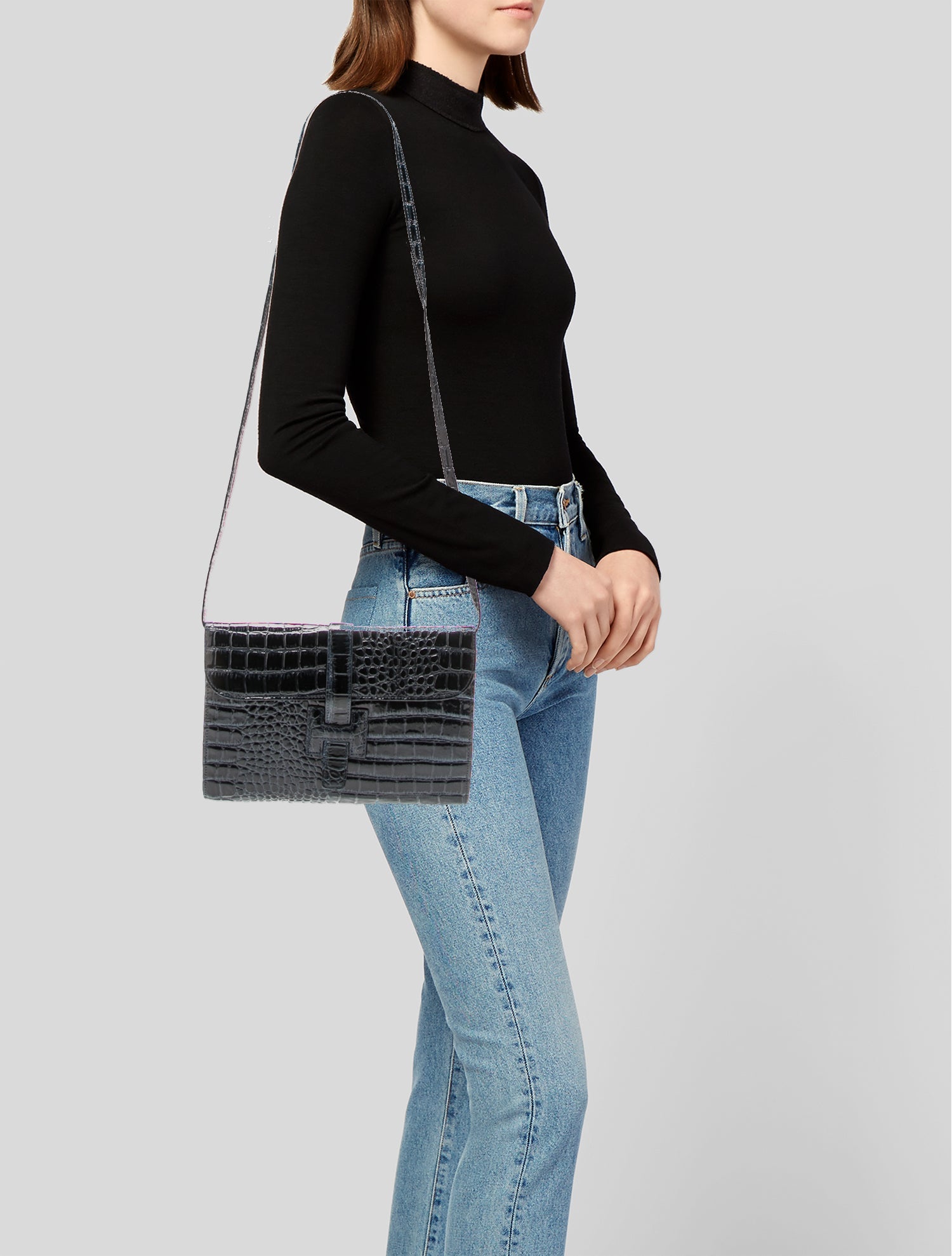 Muska Embossed Leather Crossbody Bag