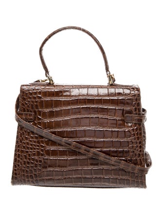 Muska Embossed Leather Top Handle Bag