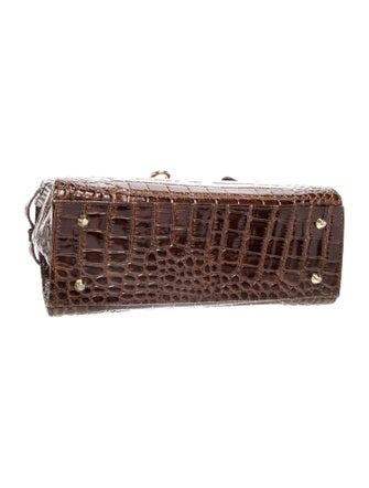 Muska Embossed Leather Top Handle Bag