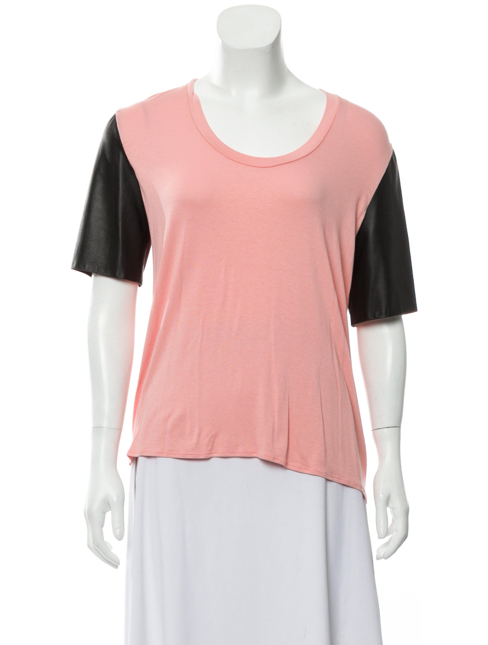 Michelle Mason Colorblock Pattern Scoop Neck T-Shirt w/ Tags