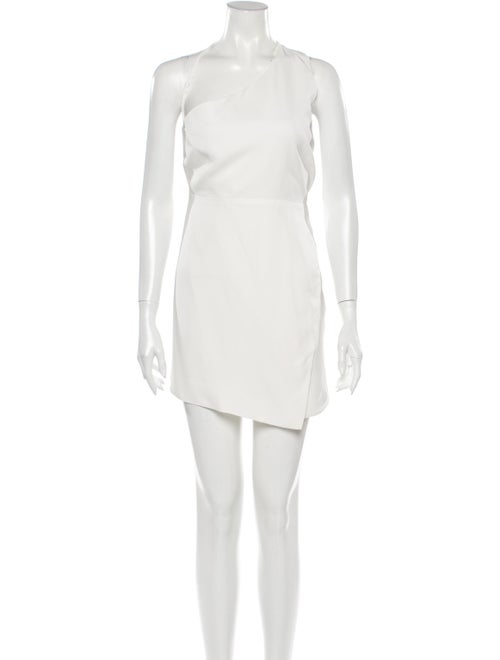 Michelle Mason One-Shoulder Mini Dress White