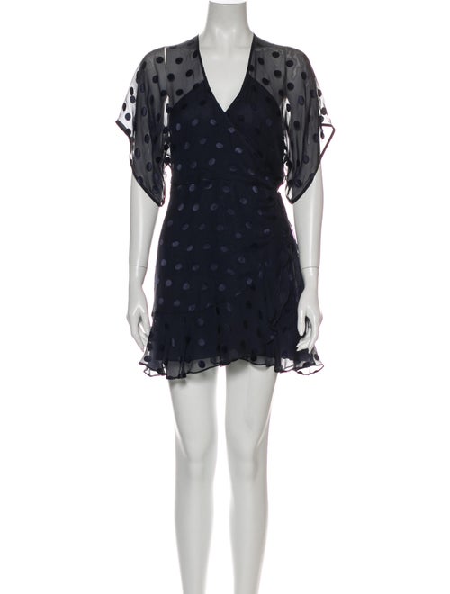 Michelle Mason Polka Dot Print Mini Dress Blue