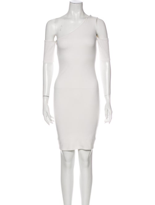 Michelle Mason One-Shoulder Mini Dress White