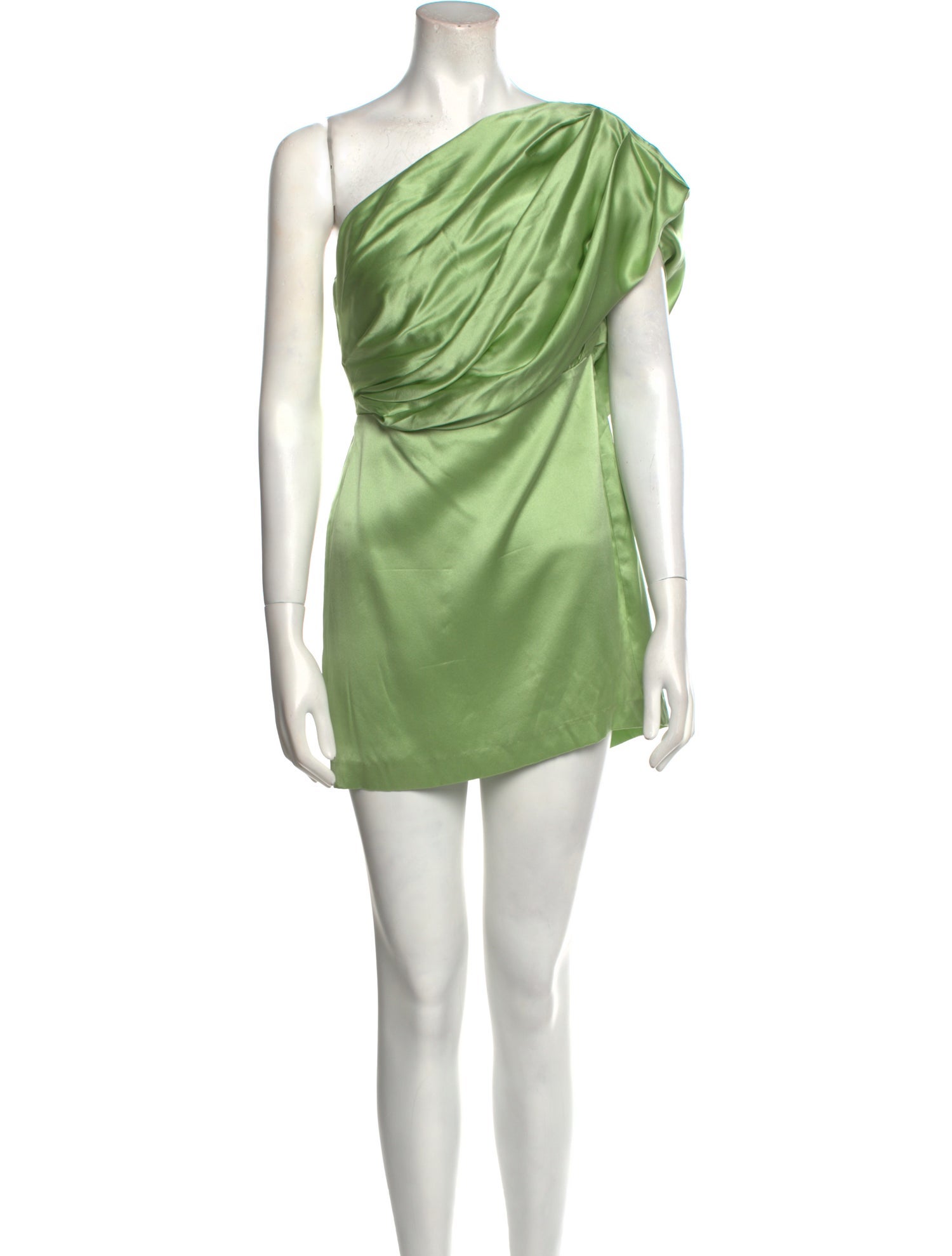 michelle mason dress green Open back cowl bias gown