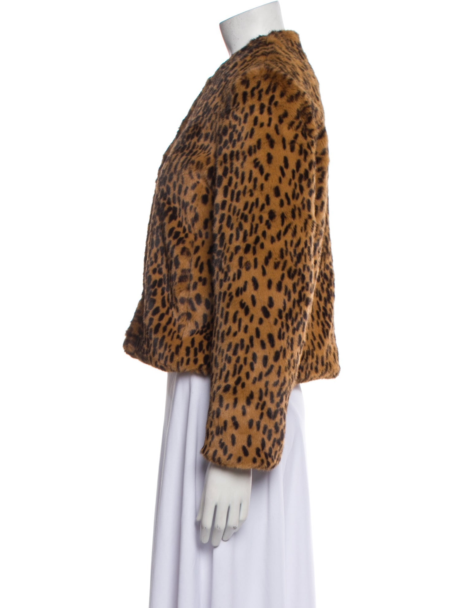 Michelle Mason Animal Print Faux Fur Jacket