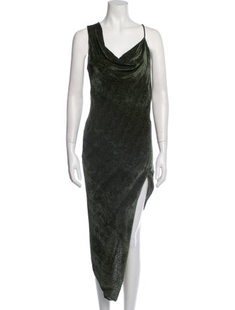 Michelle Mason Printed Long Dress