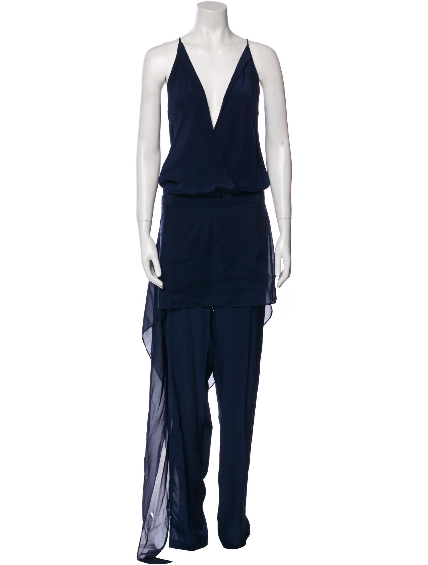 Michelle Mason Silk Plunge Neckline Jumpsuit