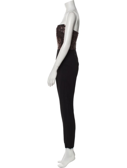 Michelle Mason Plaid Print Strapless Jumpsuit