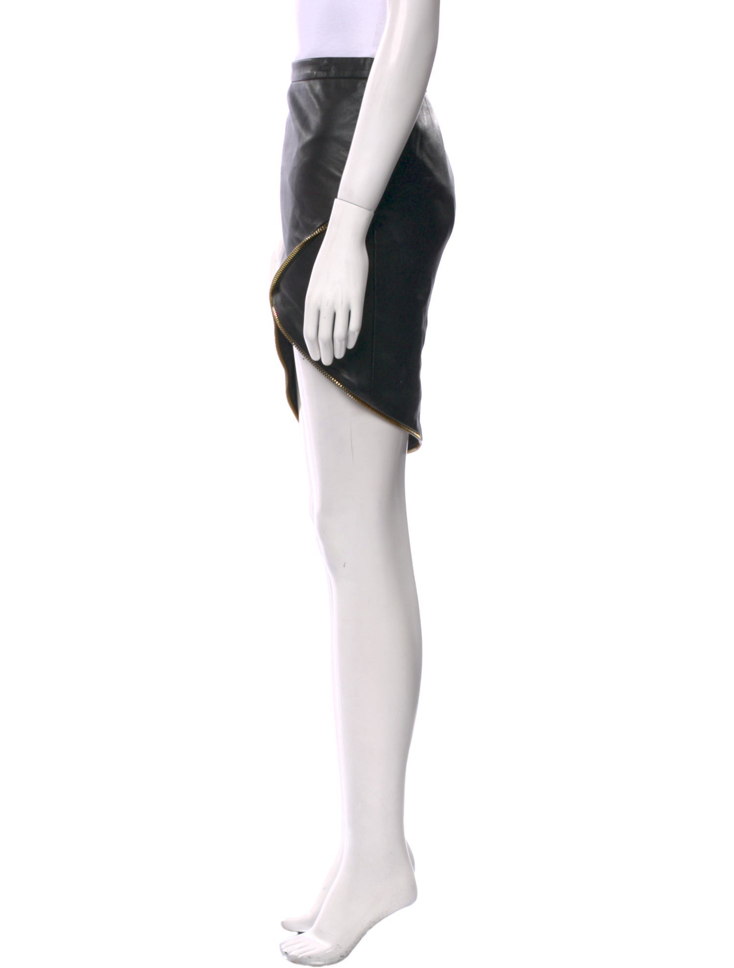 Michelle Mason Lambskin Knee-Length Skirt