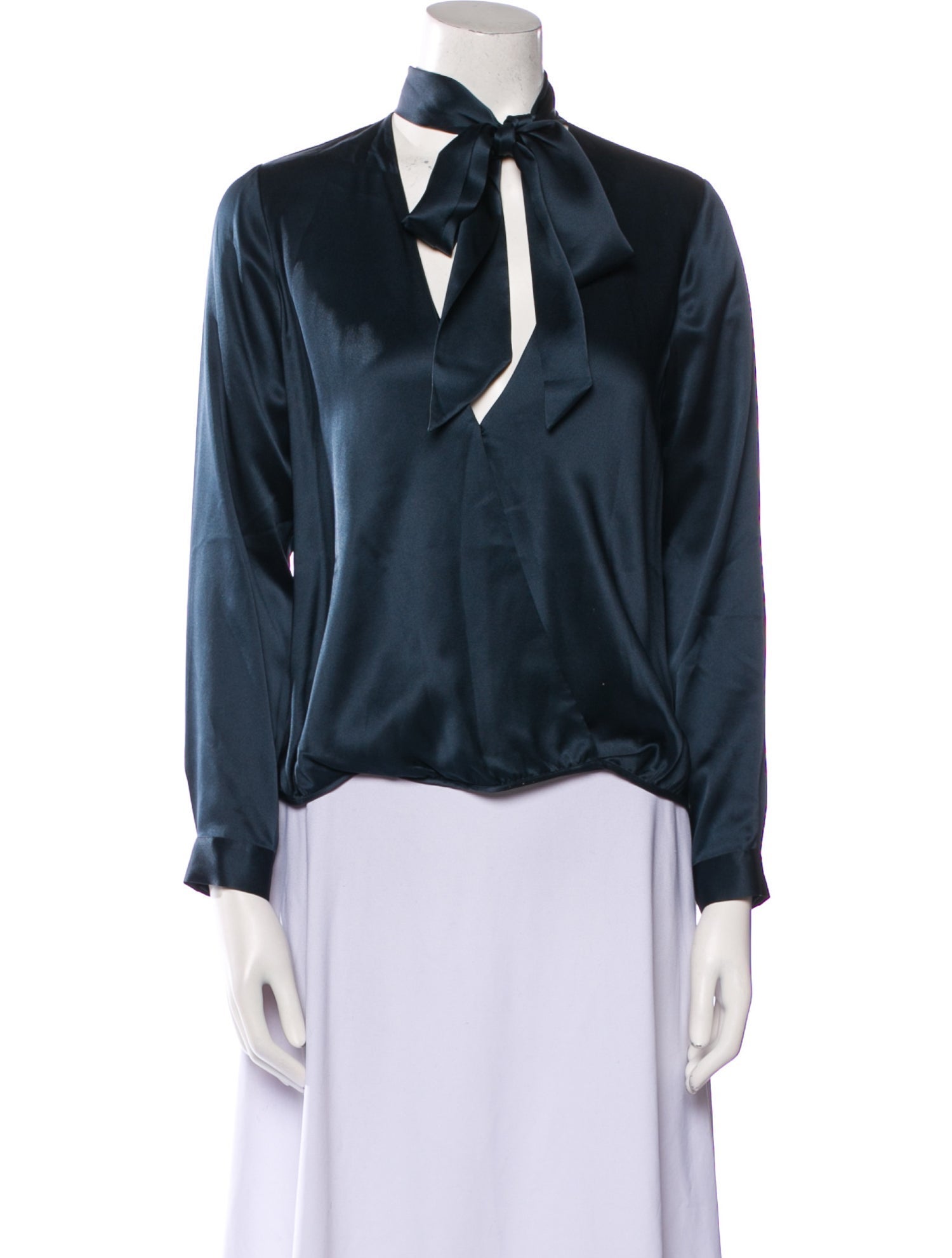 Michelle Mason Silk Tie Neck Blouse