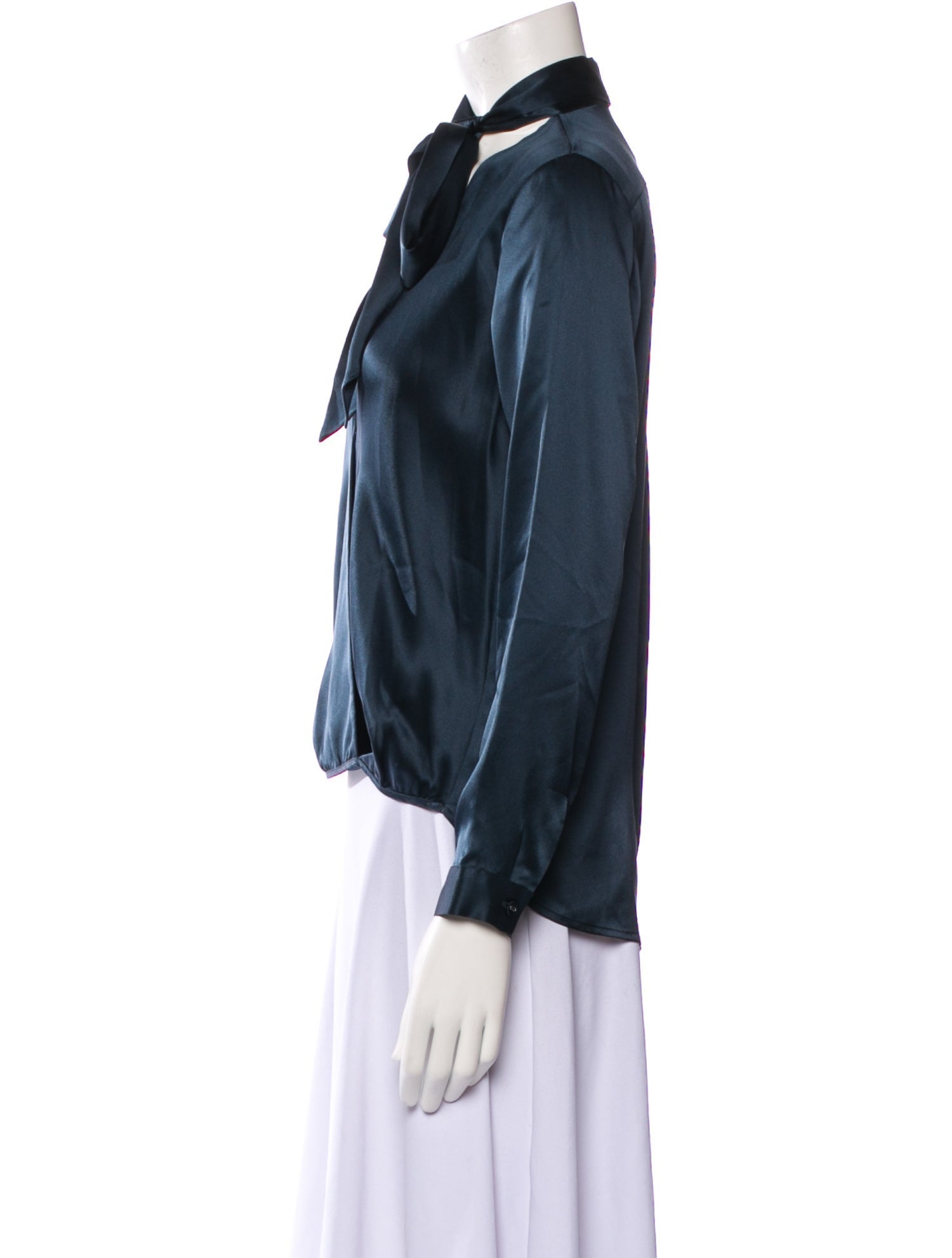 Michelle Mason Silk Tie Neck Blouse