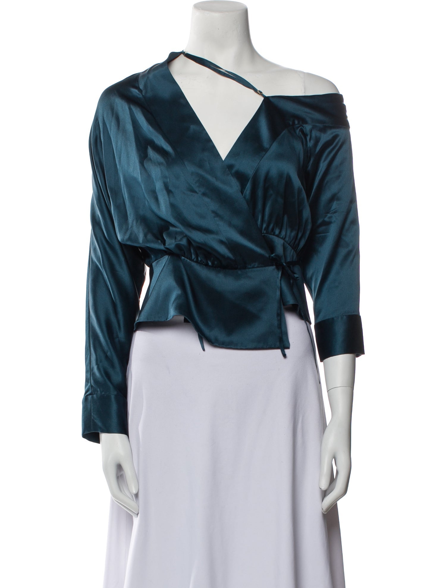 Michelle Mason Silk Asymmetrical Crop Top