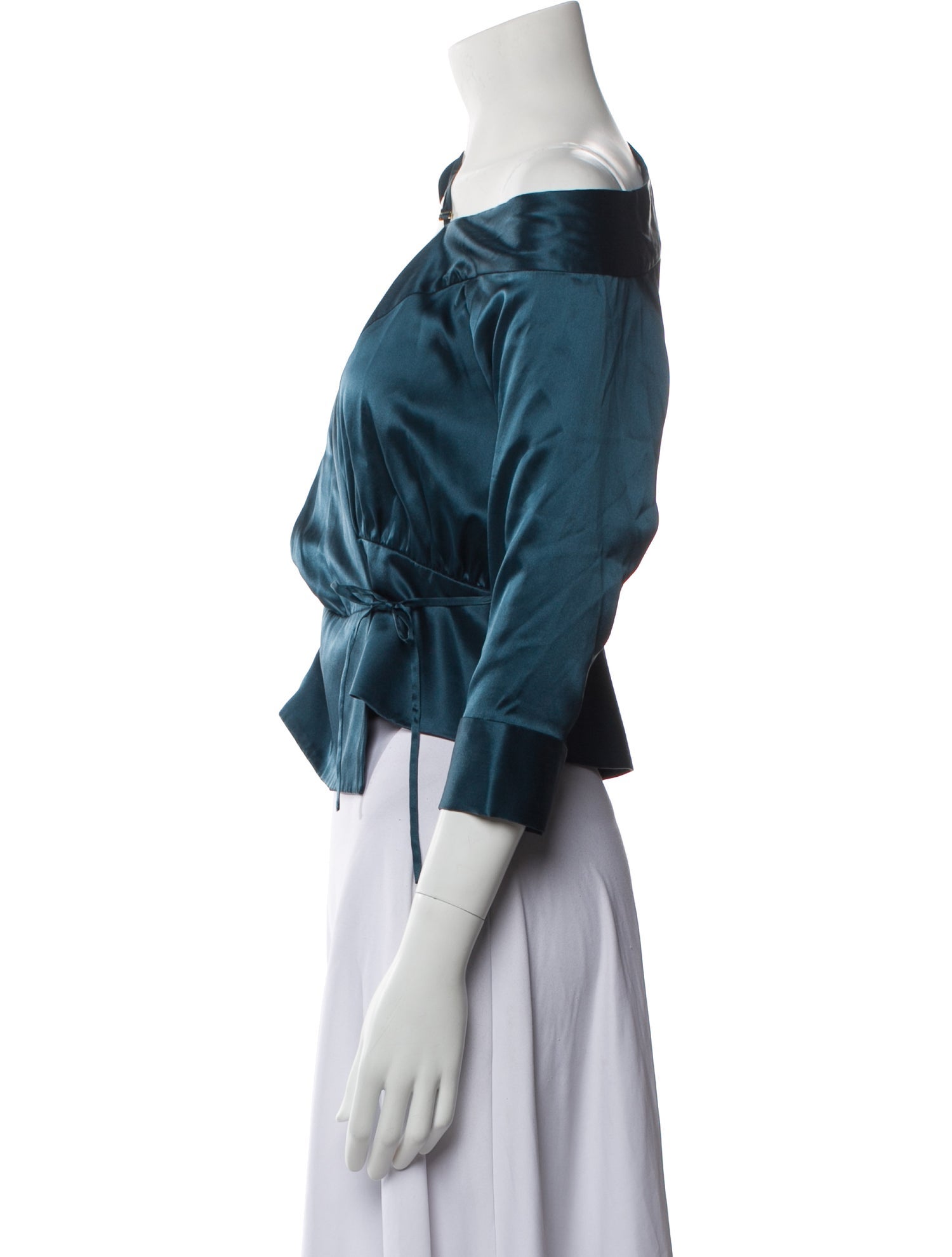 Michelle Mason Silk Asymmetrical Crop Top