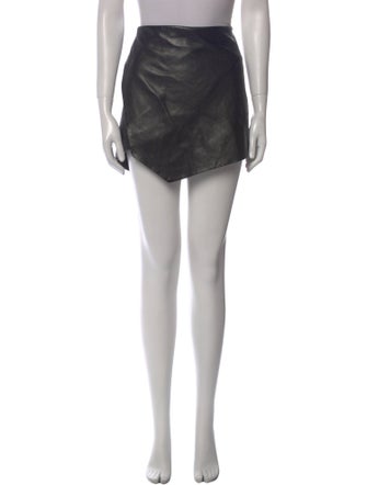 Michelle Mason Leather Mini Skirt