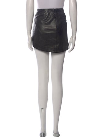 Michelle Mason Leather Mini Skirt