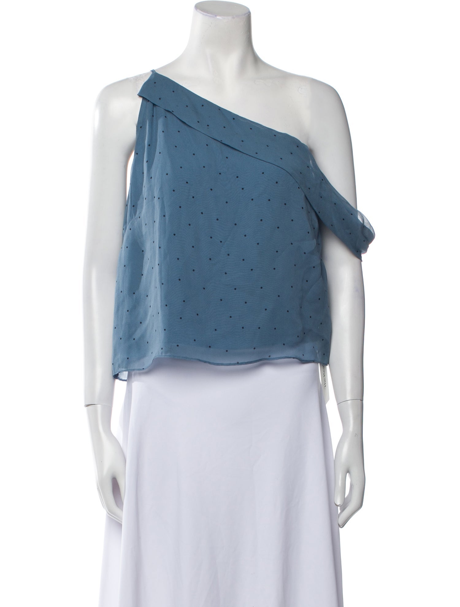 Michelle Mason Silk One-Shoulder Crop Top