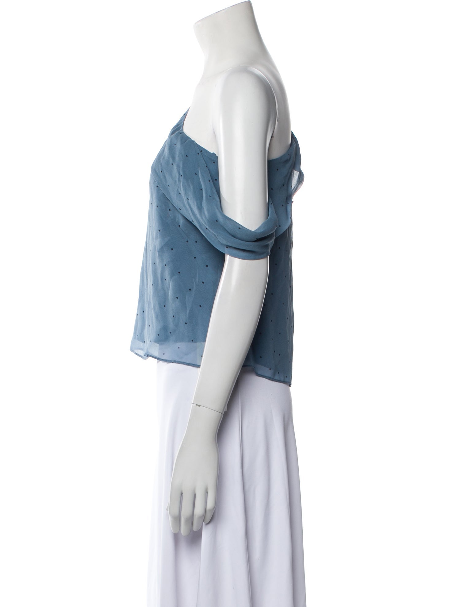 Michelle Mason Silk One-Shoulder Crop Top