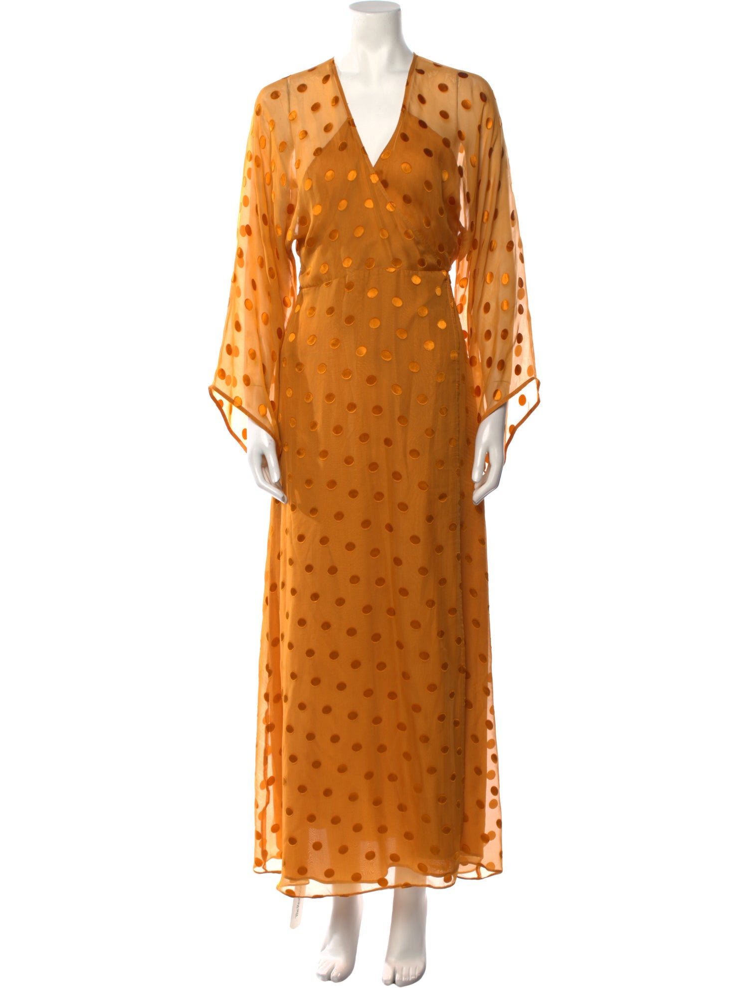 Michelle Mason Polka Dot Print Long Dress