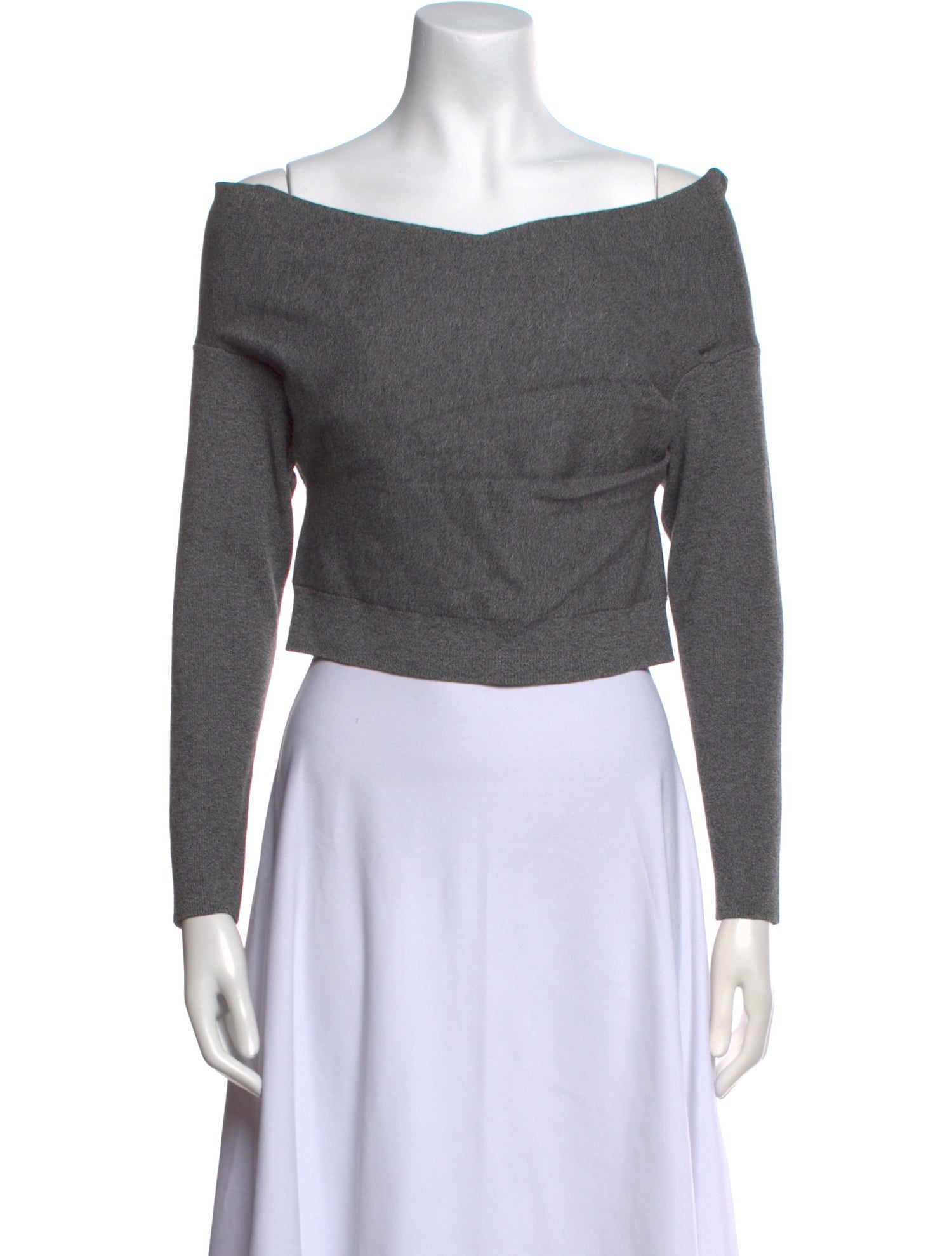 Michelle Mason Off-The-Shoulder Long Sleeve Crop Top w/ Tags