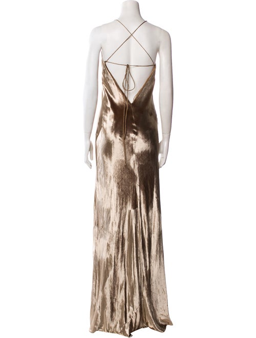 Michelle Mason V-Neck Long Dress