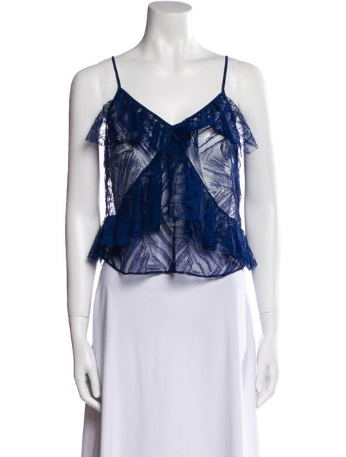 Michelle Mason Nylon V-Neck Crop Top