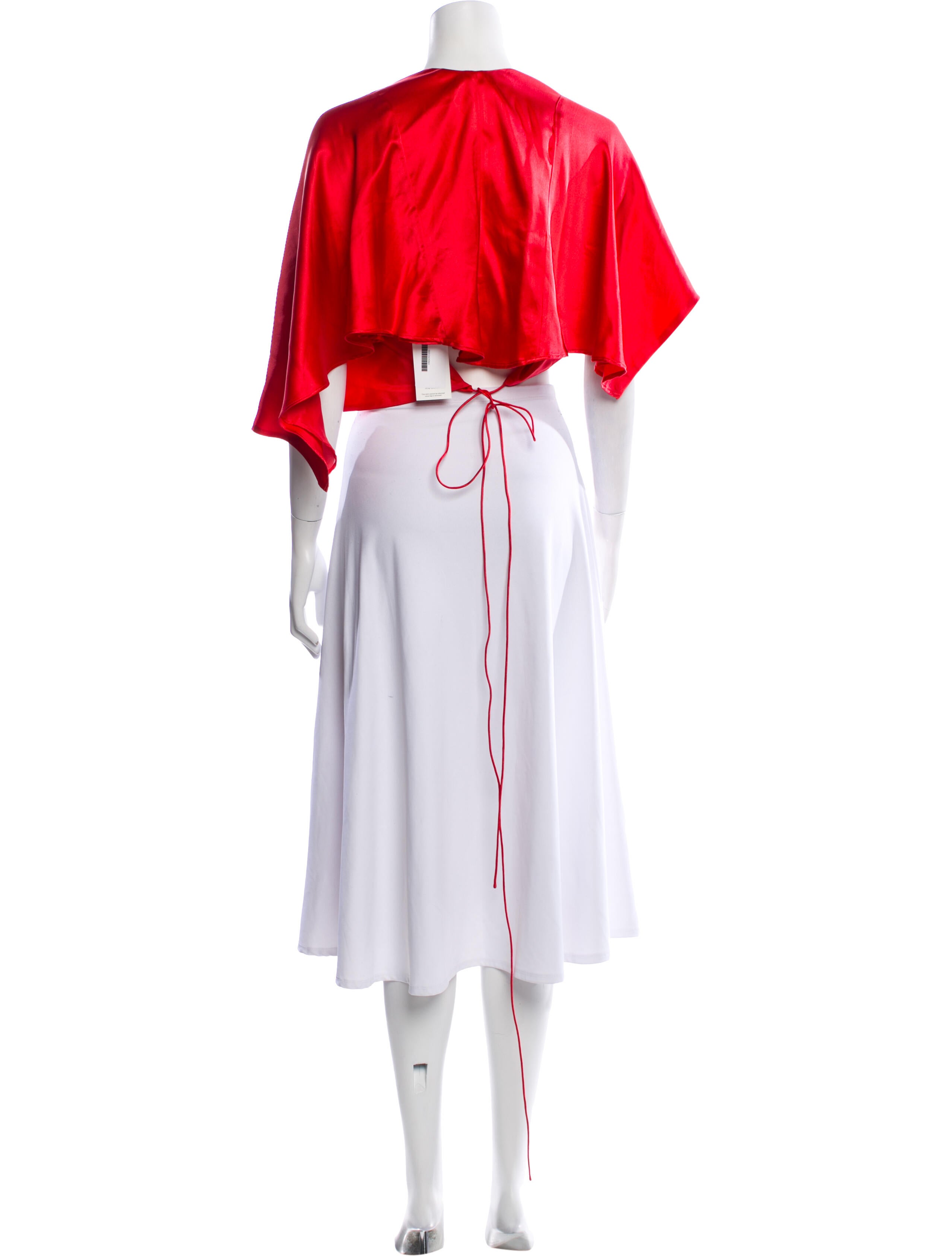 Michelle Mason Silk V-Neck Crop Top