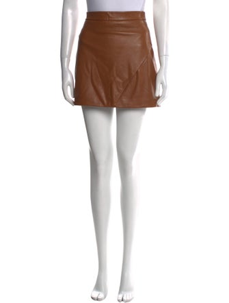 Michelle Mason Leather Mini Skirt