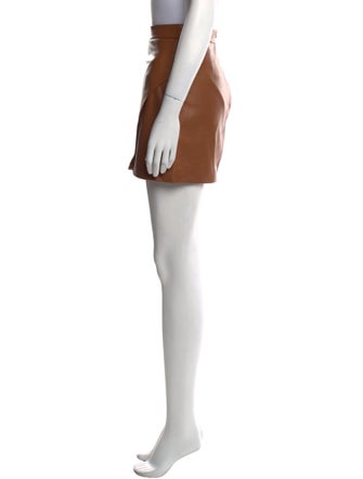 Michelle Mason Leather Mini Skirt