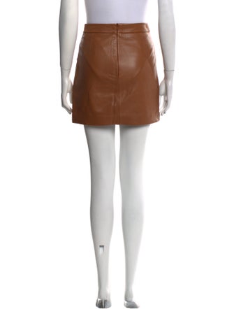 Michelle Mason Leather Mini Skirt