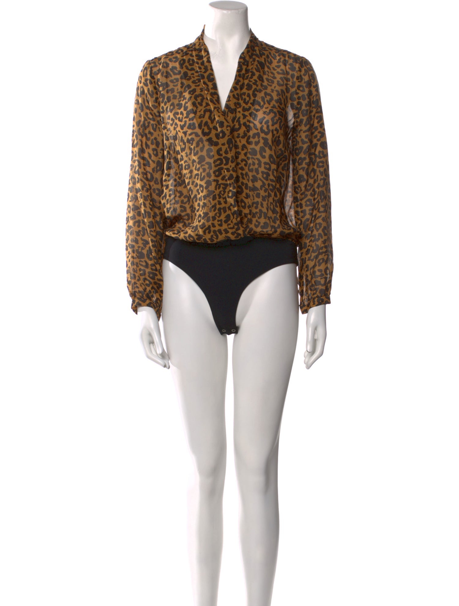 Michelle Mason Silk Animal Print Bodysuit